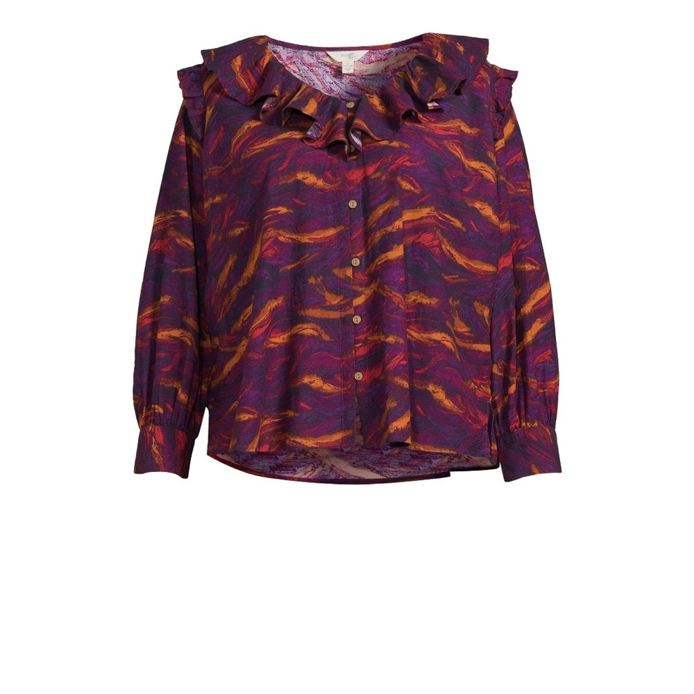 NWT Terra Sky 3x Plus Women’s ruffle top